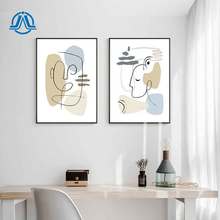 Canvas Painting Abstract Line Art Geometric Minimalist Modern Posters And Prints Wall Art Illustration For Bedroom Home Decor 2024 - buy cheap