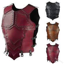 Black Medieval Men Vest Biker Motorcycle Hip Hop Waistcoat Knight Male Faux Leather Solid Sleeveless Jacket PU Retro Vest Punk 2024 - buy cheap