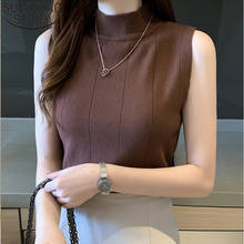 Blusas Korean Fashion Ladies Tops Summer Women Tops New 2022 Casual Clothes Sleeveless Solid Women Blouse Knit Elastic 8623 50 2024 - buy cheap