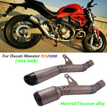 Motorcycle Link Pipe Exhaust Muffler Pipe Escape Silencer System Set Modified For Ducati Monster 1200/821 2014-2018 2024 - buy cheap