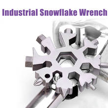 18 in 1 Snowflake Spanner Keyring Hex Multifunction Outdoor Hike Wrench Key Ring Pocket Multipurpose Camp Survive Hand Tool 2024 - buy cheap