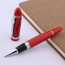 Jinhao 159 красная лакированная с серебряной отделкой 0,5 мм металлическая шариковая ручка 2024 - купить недорого