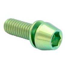 Tornillos de cabeza cónica Allen con arandela para bicicleta, M6 lote de 4x18mm, verde, GR5 TC4, aleación de titanio, Tornillo hexagonal 2024 - compra barato