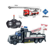 Grúa de remolque de rescate para niños, vehículo de radiocontrol de 22CM, con camión pequeño, modelo de juguete, regalo de cumpleaños, RC012 2024 - compra barato
