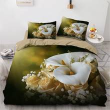 3D Nordic Comforter Bed Set Duvet Covers Sets Quilt Cover Bedding Sets Full Twin Single Size Flowers Design Home Textile 2024 - buy cheap