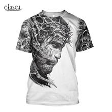 CLOOCL-Camiseta de cuello redondo para hombres y mujeres, camisetas de cuello redondo con estampado en 3D DE DIOS religión, de verano, Hip Hop, envío directo 2024 - compra barato