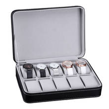 6/10/12 Slots Portable PU Leather Watches Box Travel Jewelry Watch zipper Storage Case Flannel Liner Organizer Display Box 2024 - buy cheap