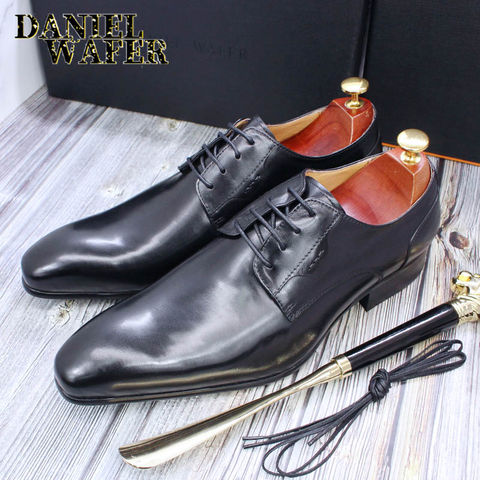 Роскошные мужские туфли в стиле дерби; Обувь из натуральной кожи; Цвет черный, коричневый; Обувь на шнуровке с острым носком; Деловая Свадебная обувь для мужчин 2022 - купить недорого