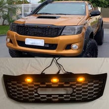 AUTO EXTERIOR PART MODIFIED FRONT ABS MESH MASK TRIMS COVER RACING GRILLE GRILLS FOR HILUX VIGO 2012 2013 2014  PICKUP CAR 2024 - buy cheap