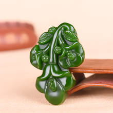 Natural Green Magnolia Flower Jade Pendant Necklace Hand-carved Chinese Charm Jadeite Jewelry Fashion Amulet Gifts for Men Women 2024 - buy cheap