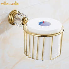 Suporte de papel higiénico de cristal de ouro de luxo, suporte de rolo de papel, suporte de tecido, produtos de acessórios do banheiro 2024 - compre barato