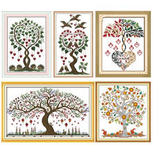 Kit de punto de cruz Joy Sunday, árbol del amor, estampado, 11 y 14ct, bordado artesanal, conjunto de decoración hecho a mano 2024 - compra barato