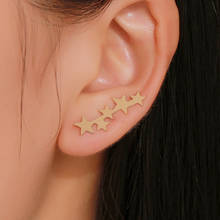 HelloMiss New simple small fresh star earrings temperament five-pointed star earrings ear clip fashion women's earrings jewelry 2024 - buy cheap