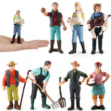 New 1:25 Scale Farm Human Figure Worker Farmer Action Figure PVC People Model Figurine Decor Accessories Toys for Children Gift 2024 - buy cheap
