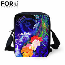 FORUDESIGNS Women Fashion Shoulder Bags Polynesian Chuuk Hibiscus Floral with Turtle Design Retro Travel Shoulder Messenger Bags 2024 - buy cheap