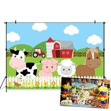 Animals Baby Shower Background Safari Birthday Party Decoration Banner Farm Cow Pig Horse Sheep Photo Backdrops Photography 2024 - buy cheap