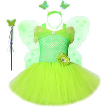 Green Fairy Girls Tutu Dress with Butterfly Wings Birthday Princess Dresses for Kids Christmas Costume Baby Girl New Year Outfit 2024 - buy cheap