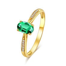 RICKI aesthetic cute Green gem Wedding Rings Butterfly Oval Gold Ring  for Women Girls Gift Jewelry Wholesale PJ083 2024 - buy cheap