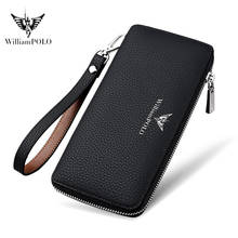 WILLIAMPOLO High-end leather zipper long men's wallet  fashion mobile phone credit card wallet pl121 2024 - buy cheap