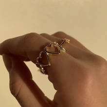 Выдолбленное сердце кольцо из нержавеющей стали креативное любящее сердце кольцо Мода Любовь ювелирные изделия для женщин жена подарок для невесты 2024 - купить недорого