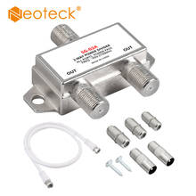 Neteck-divisor de cabo coax digital, 2 vias, 950-2150mhz, cabo coax digital com 0.5m, fabricado em fábrica, com tomada f adaptada 2024 - compre barato