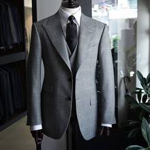 Blazer masculino de lã com corte justo, jaqueta formal para escritório, festa de casamento, 2020 2024 - compre barato