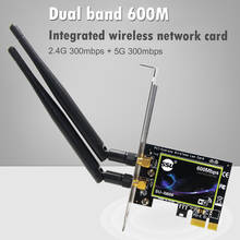 Tarjeta de red inalámbrica PCI-E de doble banda de 600Mbps, adaptador PCI Wifi de escritorio, adaptador Gigabit, WiFi y Ethernet para ordenador PC 2024 - compra barato