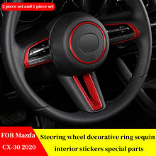 Pegatinas decorativas para volante de coche Mazda CX-30 CX30 2020, accesorios de Interior de lentejuelas 2024 - compra barato