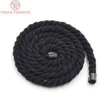 6mm 8mm 10mm 12mm Black 100% Cotton Three Strands Twisted Corps Rope Diy Findings Accessories 5 Meters 2024 - buy cheap