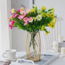 1pc pequena daisy casamento simulação bouquet artificial flor de seda artesanal falso planta flores arranjo janela decoração 2024 - compre barato