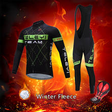 Conjunto de Jersey de ciclismo para hombre, ropa térmica de lana para bicicleta de carretera, traje de babero, uniforme de MTB, moda de invierno, 2021 2024 - compra barato