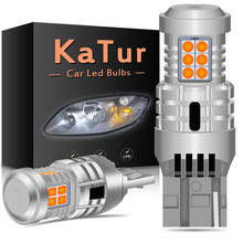 Katur-lâmpada led canbus t20, w21w wy21w 7440, 7440na, livre de erros, sem flash 20smd, 2400 lúmen, amarelo âmbar 2024 - compre barato