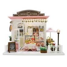 Dollhouses Diy Kit Miniature Building Kits Cafe Model Wooden Little House Kids Toy Children's Birthday Gift Doll House Furniture 2024 - buy cheap