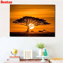 5d diy Diamond Painting Sunset Africanes Nature Landscape Diamond Embroidery Full Square round mosaic handmade 3d Cross Stitch 2024 - buy cheap