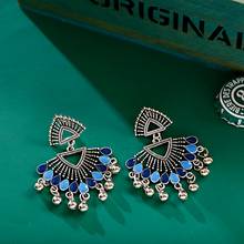 Vintage Silver Color Triangle Alloy Jhumka Earrings Womens Brinco Tassel Earrings Tribal Gypsy Earrings 2024 - buy cheap