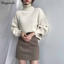Long Sleeve Thick Knit Sweater Autumn Women Sweater Solid Loose Pullover Turtleneck Office Lady Clothes High Quality 10327 2024 - buy cheap