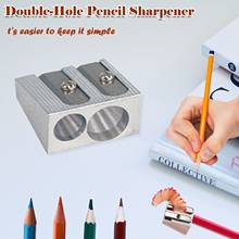 2pc Classic Single / Double Hole Metal Aluminum Alloy Pencil Sharpener Children Students Pencil Sharpeners Stationery 2024 - buy cheap