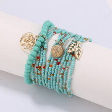 Pulseras de cuentas multicapa bohemias para mujer, joyería, conjunto de Pulseras CON ABALORIOS de árbol de la vida, novedad de 2020 2024 - compra barato