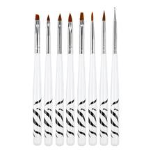 7/8Pcs Nail Art Brush Liner Dotting pen Design Acrylic Builder  Crystal Painting Drawing Carving Pen UV Gel Manicure Tool Set 2024 - buy cheap