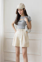Woman Suit Shorts Solid A-line folds High Waist Wide Leg Short Pants Korean Women Plus Size Clothing 2021 woman shorts 2024 - buy cheap