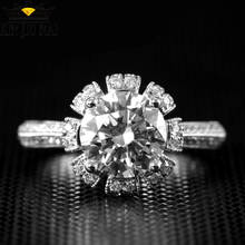 Sell well White crystal 3CT AAA Cubic Zirconia Wedding Halo Ring Romantic White CZ Setting Diamonds engaged Jewelry For Women 2024 - buy cheap