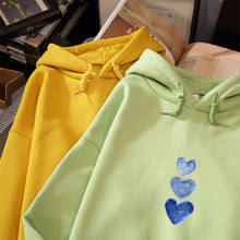 Winter Harajuku Sweatshirts Women Long Sleeve Hoodie Korean Ulzzang Loves Heart Print Oversize Itself Hoodies Women Coat 2024 - buy cheap