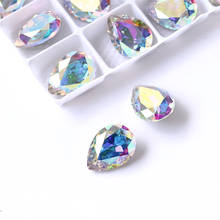 Apliques de Cristal en forma de lágrima para decoración de uñas, diamantes de imitación, piedras y cristales, para manualidades, ropa, 50 Uds. 2024 - compra barato