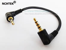 NCHTEK-Cable de extensión de Audio macho a macho, doble ángulo recto de 90 grados, 3,5mm, 4 polos, estéreo, color negro, 15CM, envío gratuito por DHL, 100 Uds. 2024 - compra barato