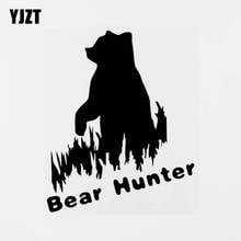 YJZT 13.5CM×16.6CM Fashion Decal Animal Bear Hunter Vinyl Car Sticker Black/Silver 8C-0364 2024 - buy cheap