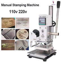 Logo Manual Hot Foil Stamping Machine Press Embossed Tool Leather PU Wood PVC Paper Brand Bronzing Tool heat stamper 2024 - buy cheap