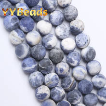 Cuentas de piedra de sodalita azul para mujer, abalorios redondos y naturales para fabricación de joyería DIY, 4, 6, 8, 10 y 12mm 2024 - compra barato