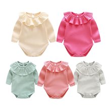Newborn Infant Baby Rompers Spring Summer Ribbed Candy Ruffles Cotton Bodysuit New born Baby Girl Clothing For a 0 To 24 Months 2024 - buy cheap