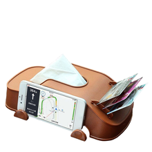 Car Multifunctional Tissue Box Anti-slip Bottom Car Mobile Phone Holder Flexible In Card Slot Car Shape Tissue Storage Stand 2024 - buy cheap