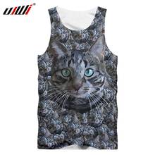 UJWI Anime Tanks Women/men's Summer Funny Print 3d Tank Top Black Cats cute Vest Singlets Man Hiphop Punk Sleeveless 2024 - buy cheap